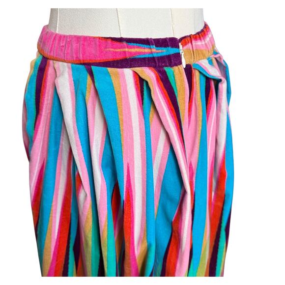 Tsumori Chisato Diagonal Striped Midi-Length Skirt Size 2 Elastic Waistband - Picture 10 of 14